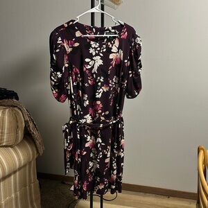Floral Dress with Belt and Pockets